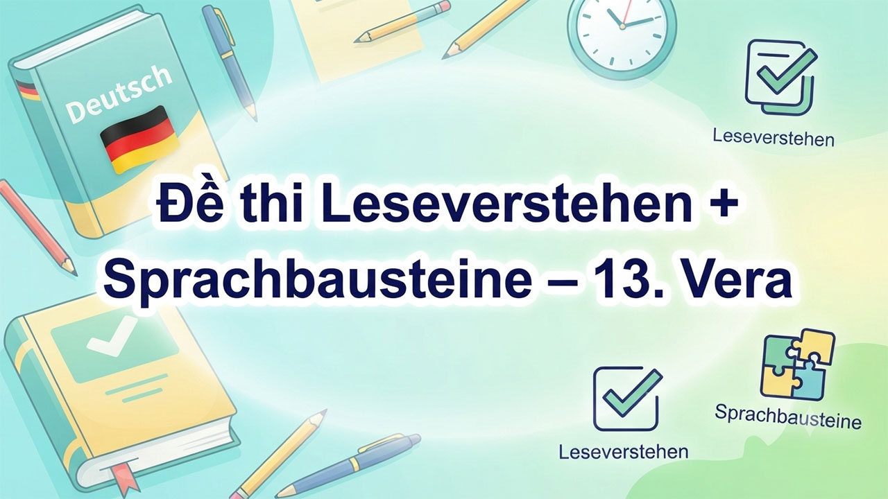 Đề thi Leseverstehen + Sprachbausteine – 13. Vera