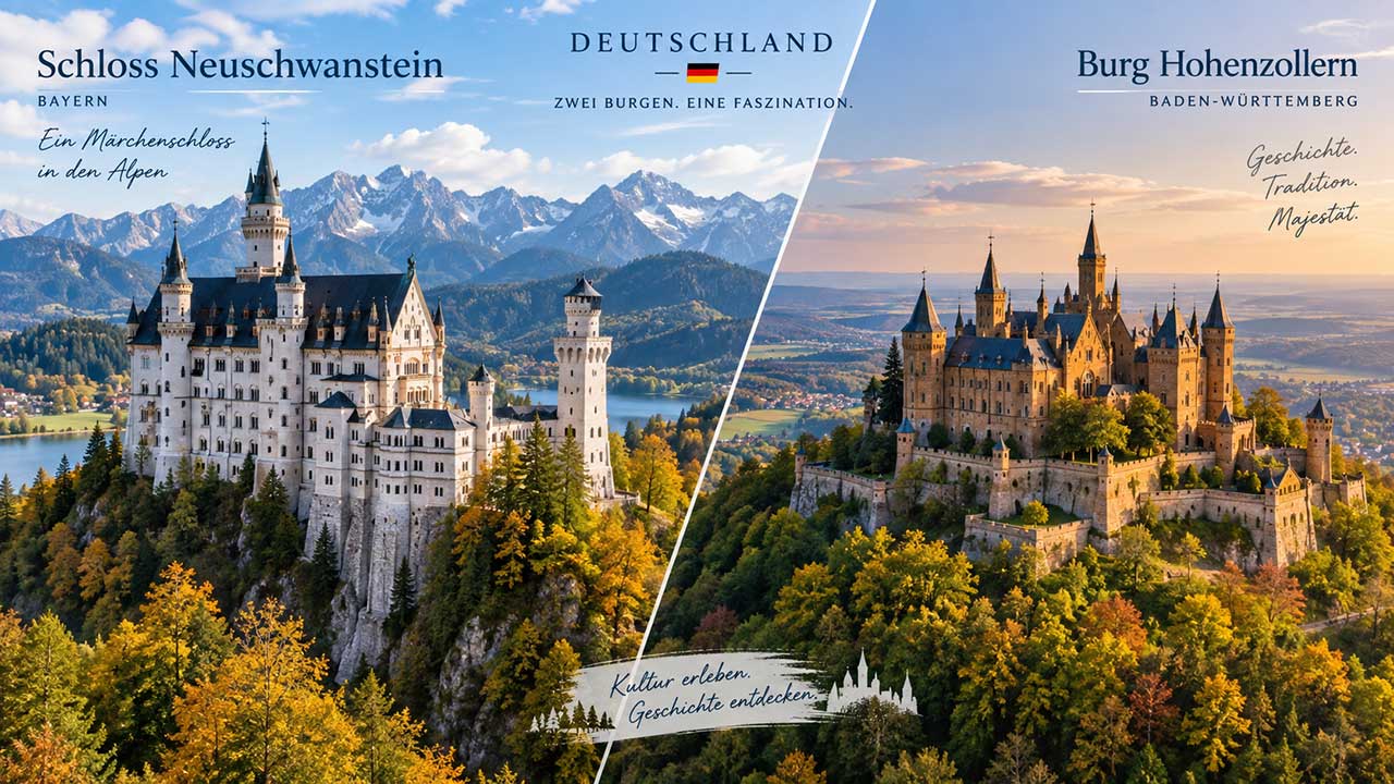 Lâu đài đẹp nhất ở Đức Schloss Neuschwanstein, Hohenzollern