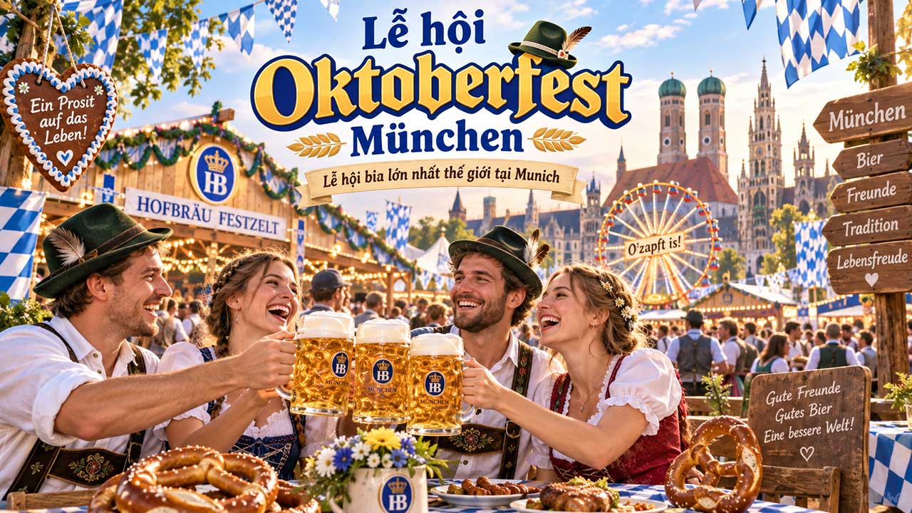 Lễ hội Oktoberfest München (lễ hội bia lớn nhất thế giới tại Munich)