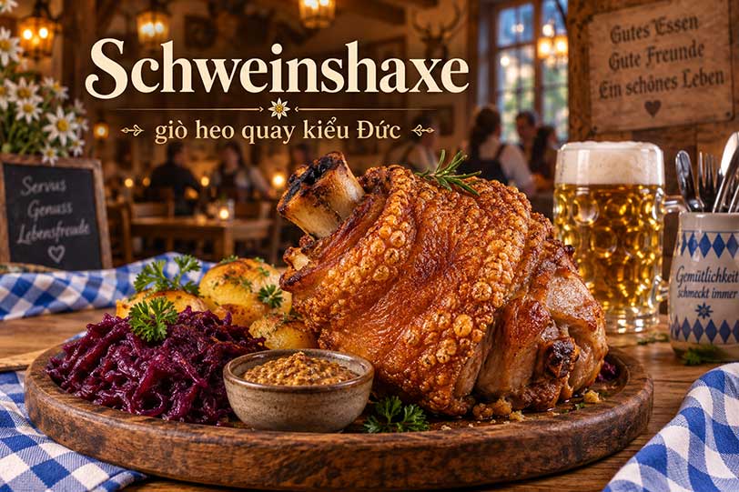 Schweinshaxe – giò heo quay kiểu Đức