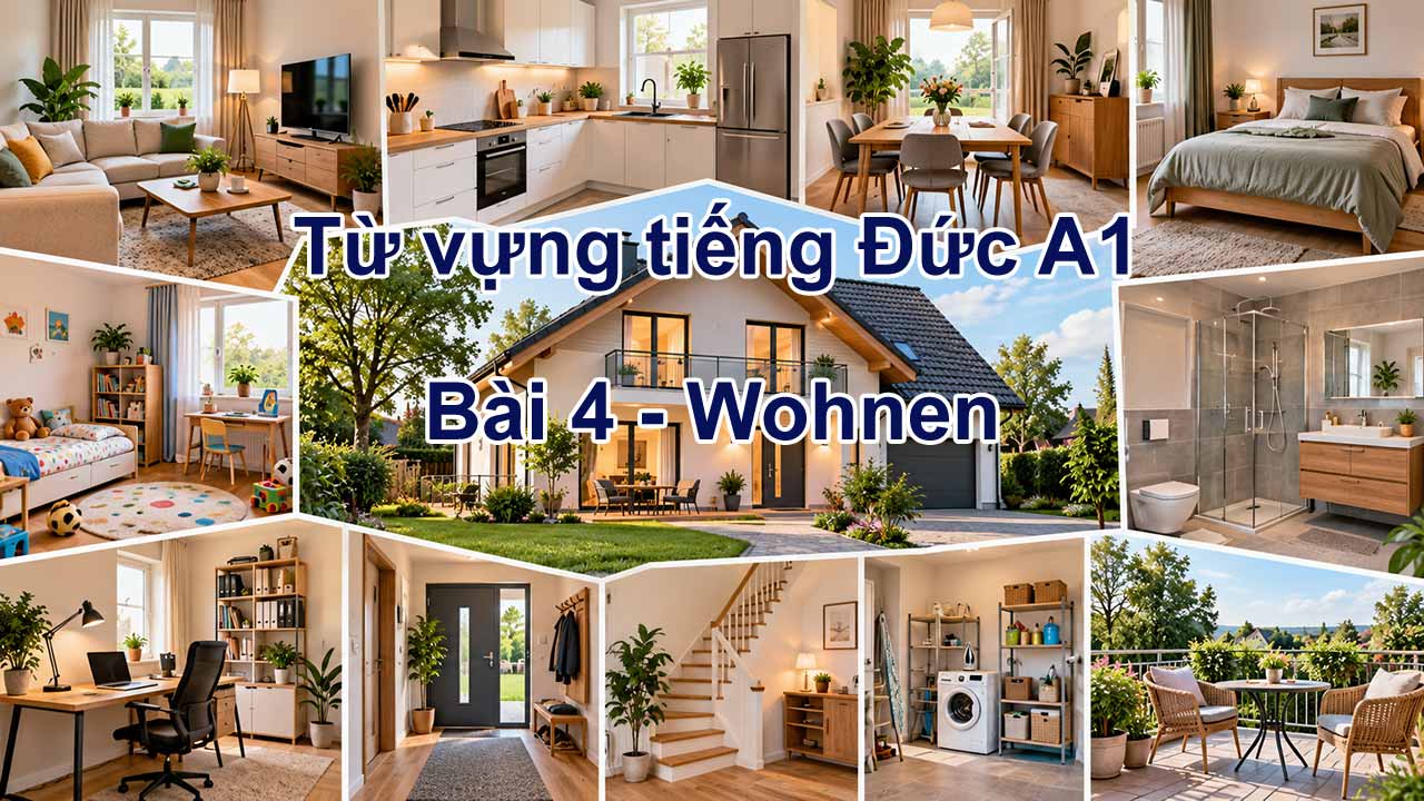Từ vựng tiếng Đức A1 bài 4 - Wohnen