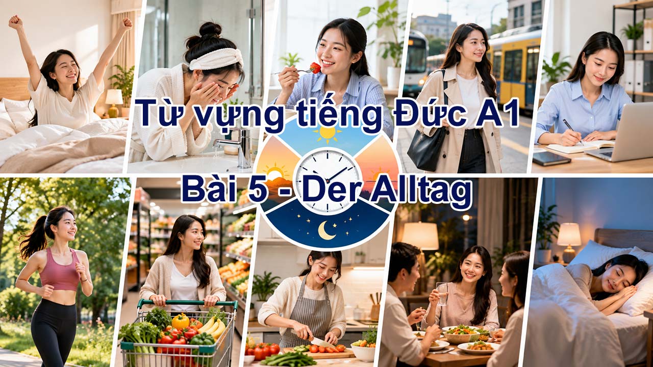 Từ vựng tiếng Đức A1 bài 5 - Der Alltag